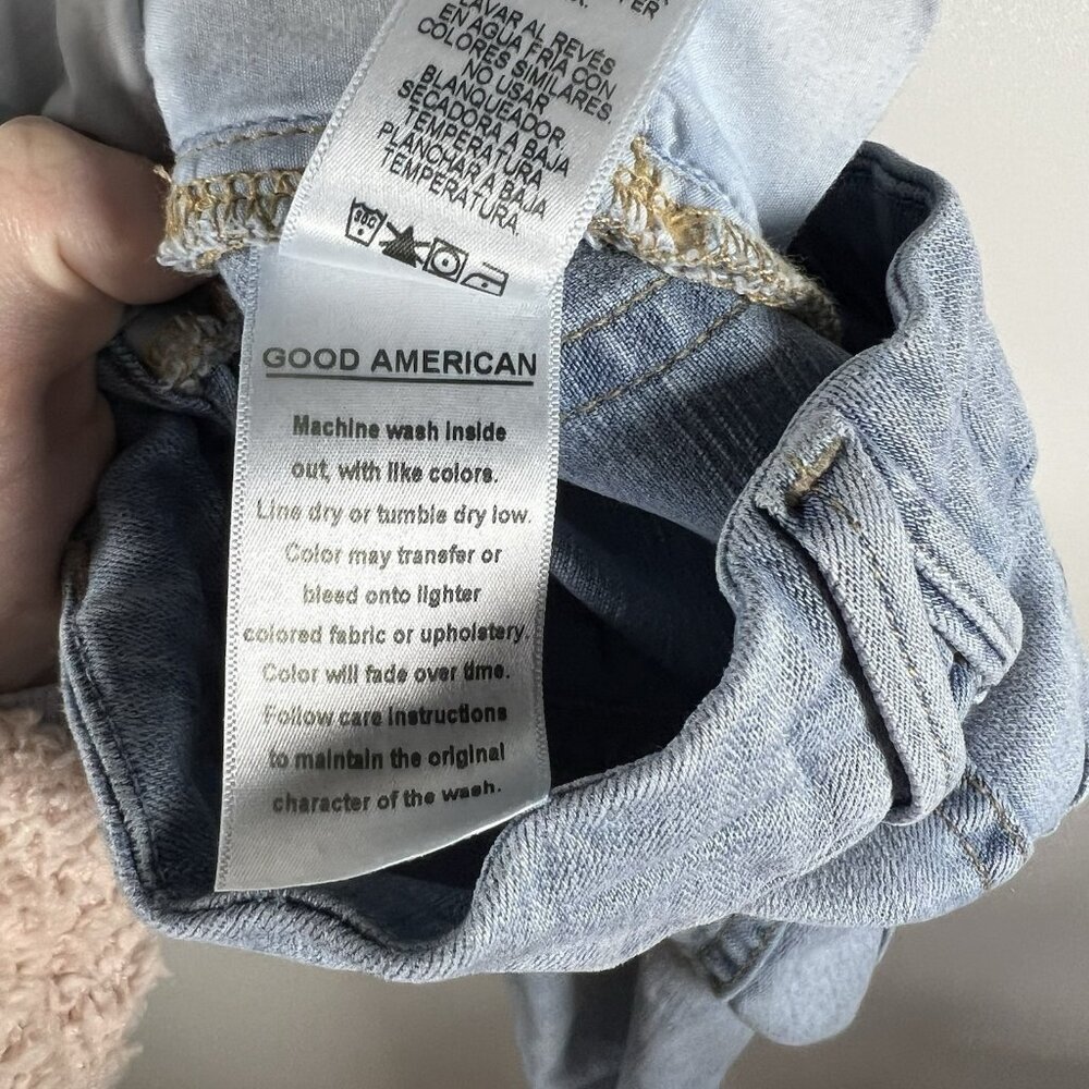 GOOD AMERICAN Good Waist Women's Size 0/25 Crop Skinny Jeans Distressed Raw Edge - Picture 13 of 13